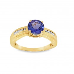 Pre Owned 18ct Tanzanite and Diamond Ring ZB713